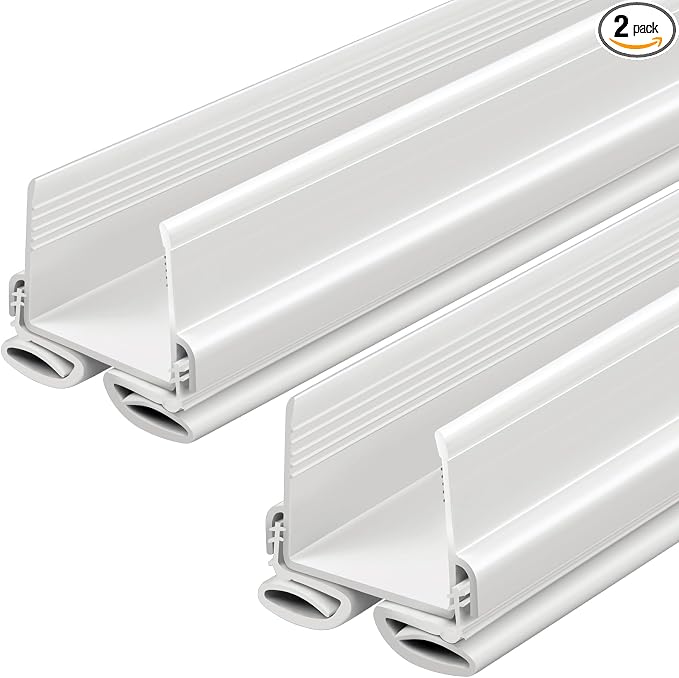 Yaocom 2 Strip 32" Vinyl U Shape Door Bottom Seal Slide on Door Sweep White | by Yaocom