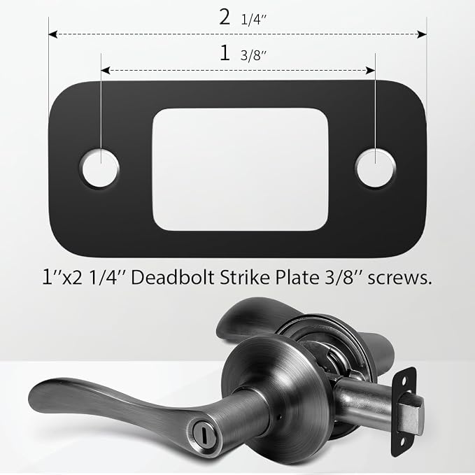 2Pack Deadbolt Strike Plate Door Backplate, Door Strike Plate - Image 2