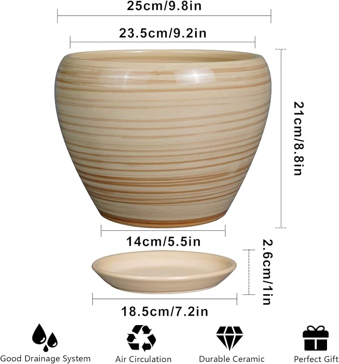 Ceramicfor Ceramic Pot for Plant 10 Inch - Image 3