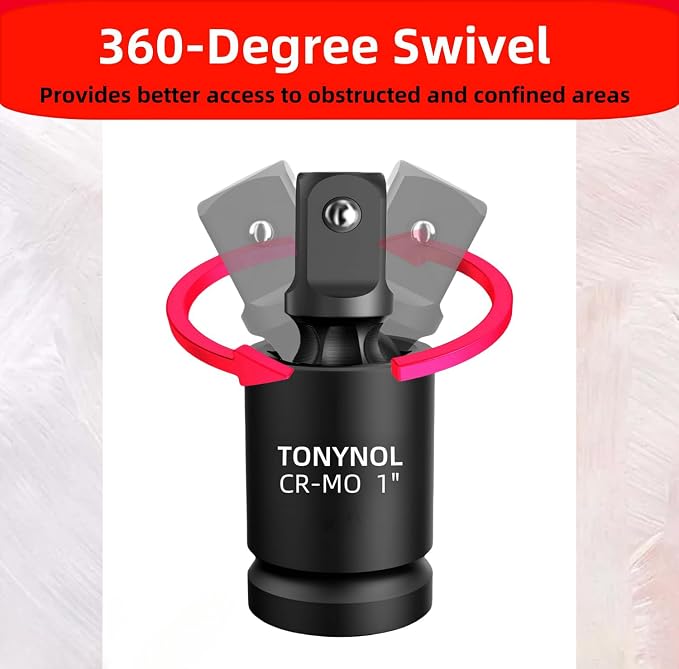 TONYNOL Universal Joint Swivel Socket Adapter, 3/4" Drive | Impact Grade - Image 4