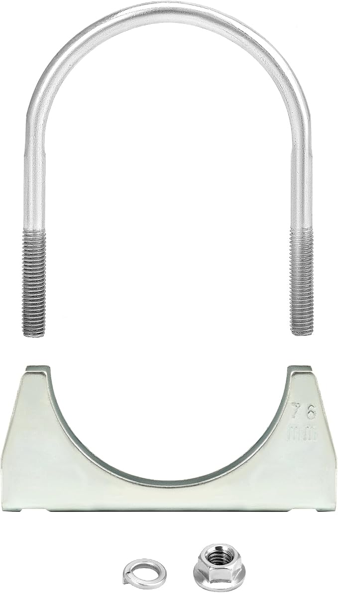 QWORK U-Bolt Muffler Tip Exhaust Hook, 2 Pack 3" OD Universal Silencer Exhaust - Image 8