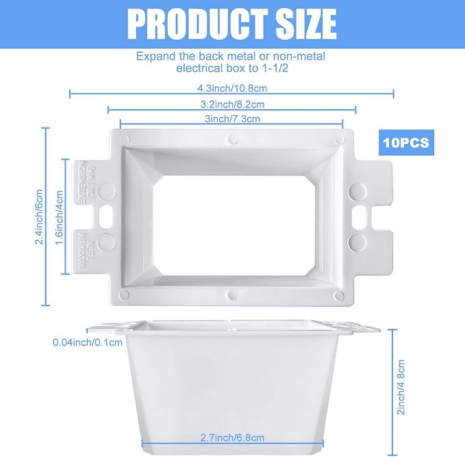 10PCS BE1-2 Electrical Outlet Box Extenders - Image 2