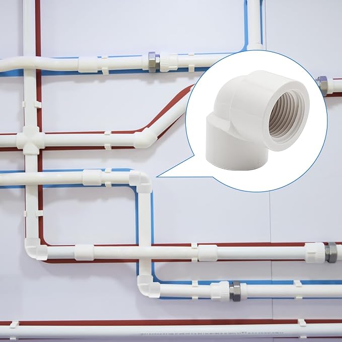 12 Pcs 1/2 Inch PVC NPT Pipe Fittings - Image 5