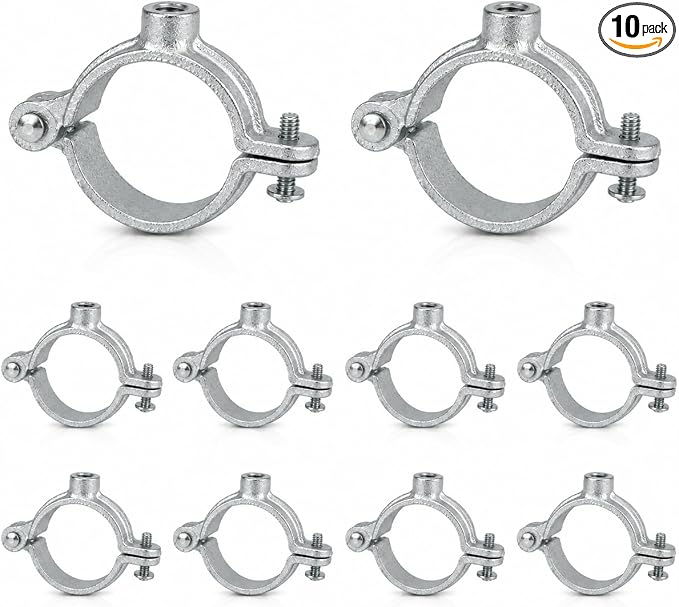 10 Pack 1 in. Hinged Split Ring Pipe Hanger, Tubing and Industrial Vintage DIY by Unknown