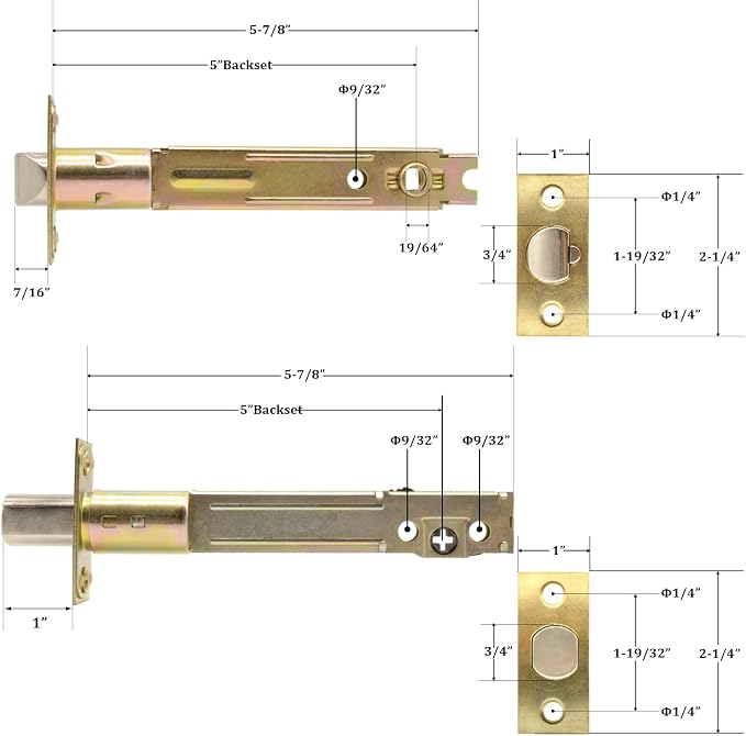 5-Inch Deadlatch & Deadbolt Latch Combo Door Lock Replacement Parts - Image 3