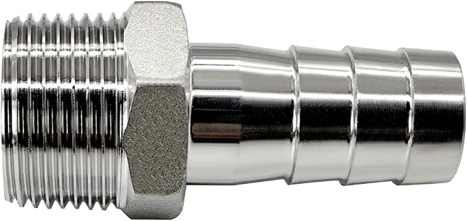 Stainless Steel Hose Barb Fitting 3/4" Hose Barb to 3/4" NPT Male Thread - Image 5