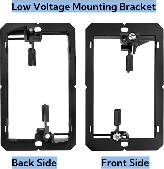 Tlence 25 Pack Low Voltage Mounting Bracket, 1 Gang Flush Mounting Wall Plate - Image 3