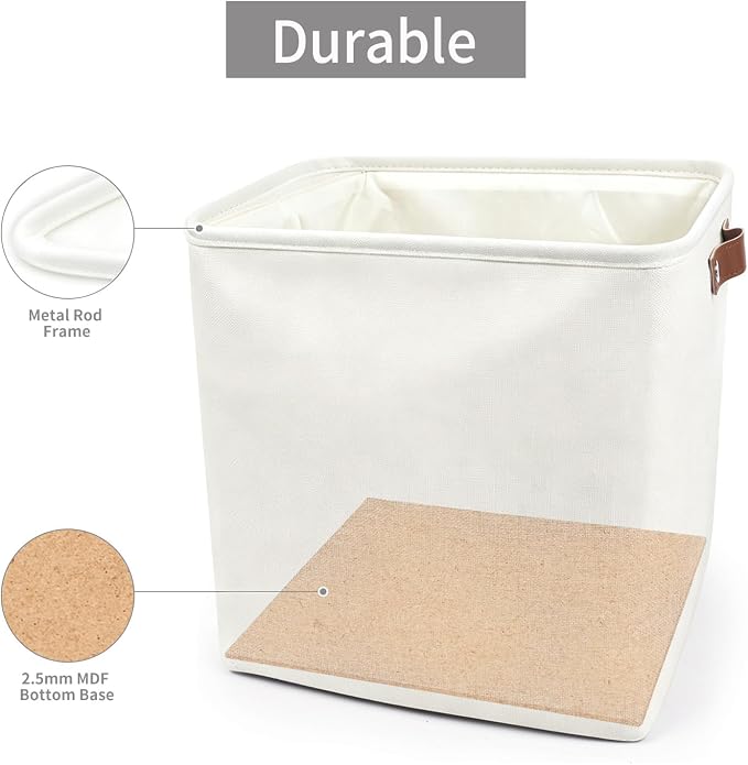 13x13 Cube Storage Bins, Collapsible Fabric Storage Box, 4 Pack Closet Baskets - Image 5