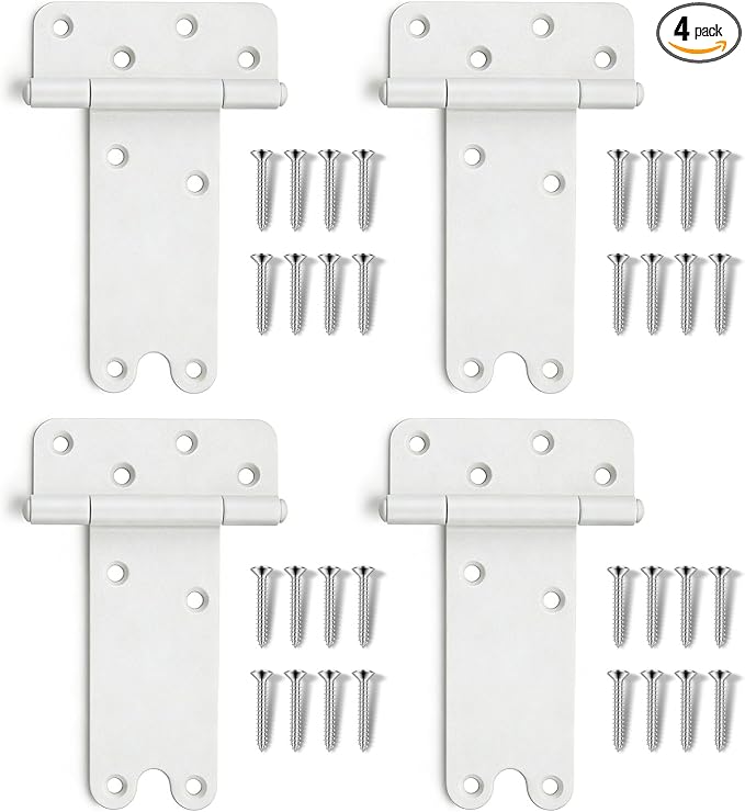 4 Pack 6" Door Hinges, 280 Lbs Capacity Heavy Duty Gate Hinges | Matte white by Pubotlu