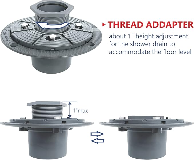Neodrain 2-Inch PVC Sub Drain, Shower Drain Base | No Hub Shower Drain Base - Image 2