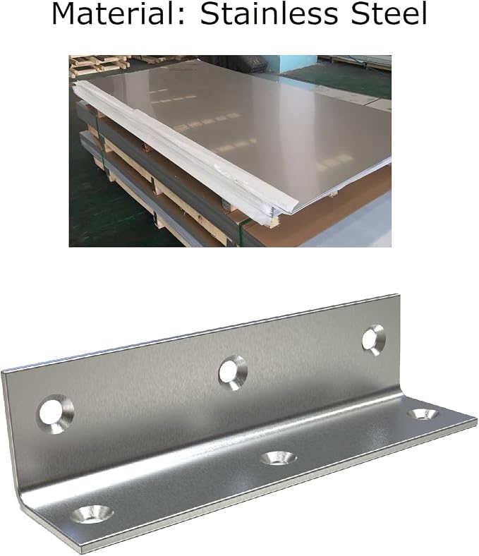 Stainless Steel Corner Bracket, Joint Right Silver Angle Brackets, L Shape - Image 3