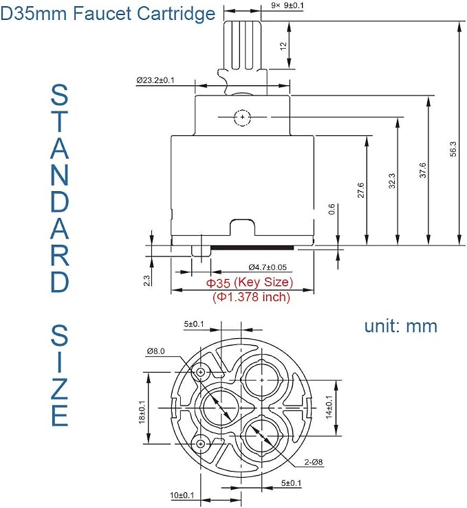 Diameter 35mm Ceramic Faucet Cartridge Replacement - Image 6