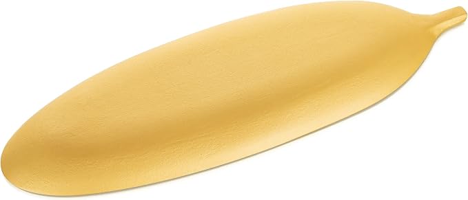 Hanobe Decorative Trays for Home Decor, Leaf Shaped Wood Key Bowl | 16" Gold - Image 7