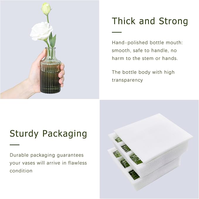 SUPMIND 12pcs Glass Bud Vase Set, Home Decor, Table Decoration, Baby Shower - Image 7