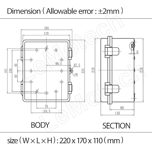 Electrical Box, IP67 Waterproof Hinged Clear Cover Stainless Steel Latch - Image 8