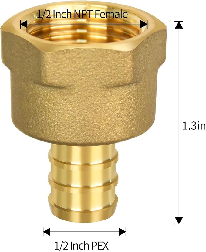 5 Pack PEX 1/2" x 1/2" NPT Female Fittings | - Image 2
