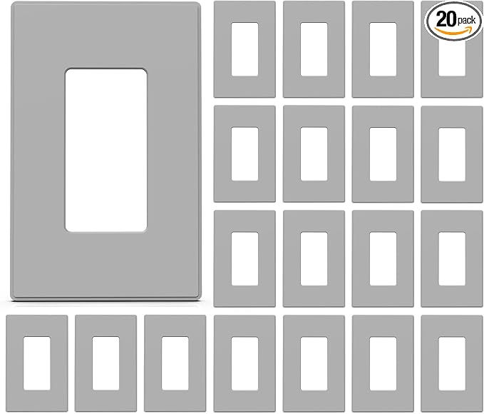 ELEGRP 1-Gang Screwless Decorative Wall Plates, Mid-Size Unbreakable by ELEGRP%7CELEGROUP