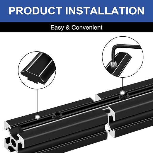 24pcs 3030 Straight Connector Corner Bracket Joint Plate Black | 3030 Hardware - Image 3