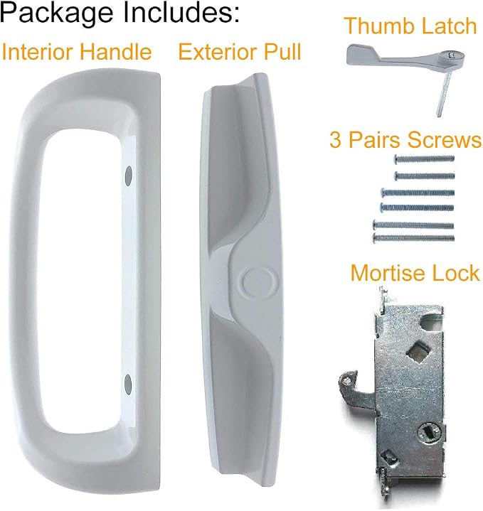 Patio Door Handle Set + Mortise Lock 45° Perfect Replacement - Image 4
