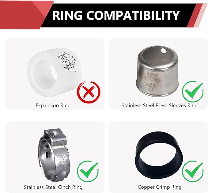 4PC EFIELD Pex 1/2" Pex X 1/2" Female NPT Swivel Adapter Crimp Fittings | - Image 3