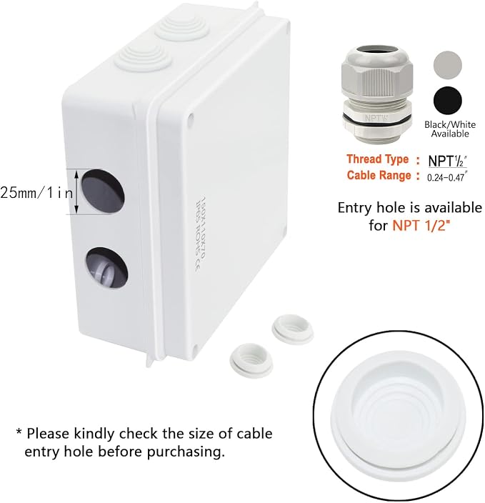 ABS Plastic Dustproof Waterproof IP65 Junction Box Universal Electrical Project - Image 5