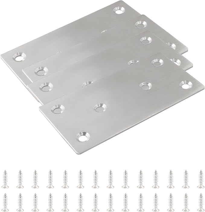 Bonsicoky Flat Straight Brace Brackets, Shelf Support Repair Plate, - Image 5
