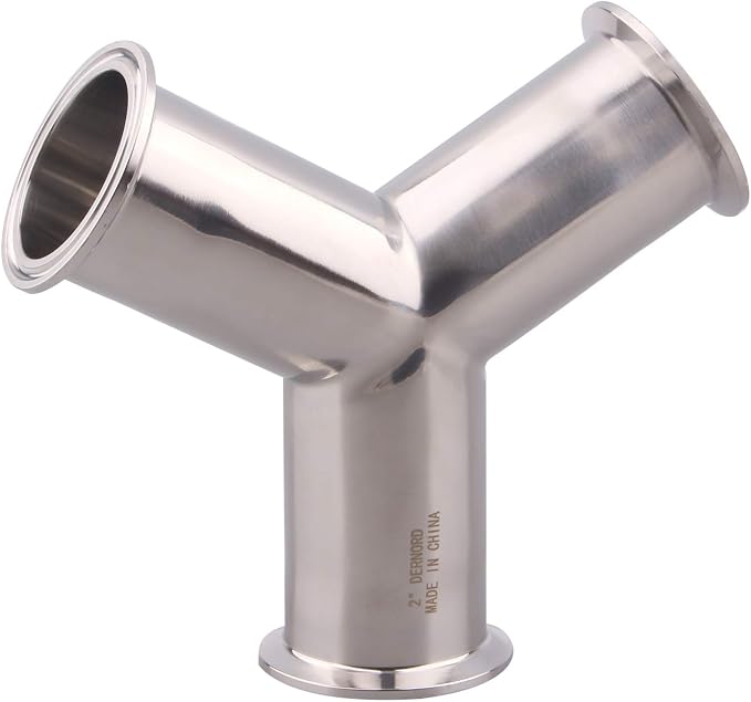 DERNORD Tri Clamp Wye Clamp End True Y Type Cross Tee Tube Stainless Steel 304 - Image 2