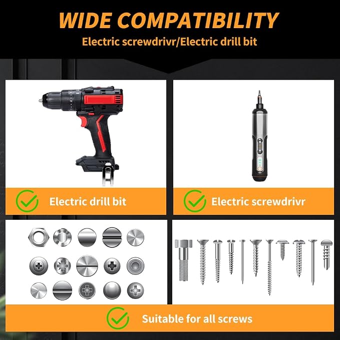 2Pcs Spring-loaded Screw Holder Bit, Scalable Screw Drive Guide Drill Bit Tip - Image 5