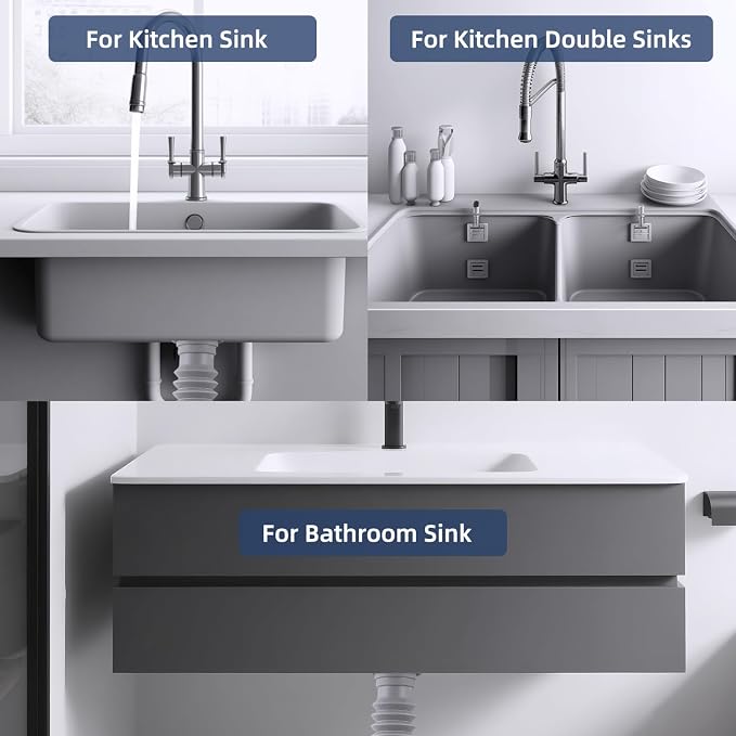 2-Pack Sink Drain Pipe, Flexible P-Trap Pipe - Image 7