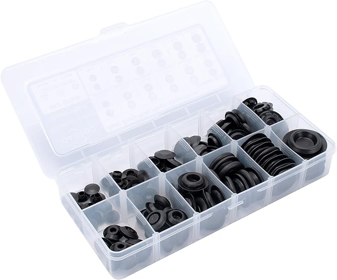 110pcs Auto Body Sheet Metal Hole Plugs Assortment Flush Mount Black Plastic - Image 3