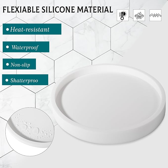 Silicone Bathroom Tray Coffee Table Decor Perfume Organizer, Waterproof - Image 4