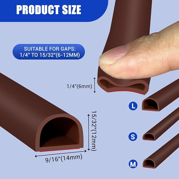 Weather Stripping Door Seal Self Adhesive Weather Strip Silicone D Shaped Door - Image 2