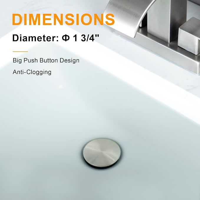 TIORIY Vessel Sink Drain Without Overflow, Plastic Bathroom Pop up Sink Drain - Image 8