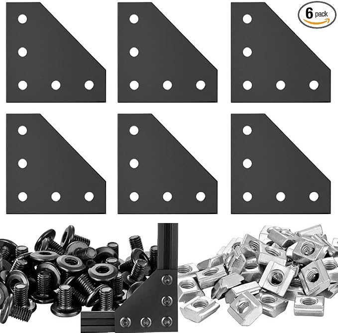 6Sets 2020 Corner Bracket Connectors 5 Hole L Shape Joint Plates by IXGNIJ