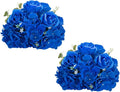 BLOSMON Artificial Flower Balls Centerpieces: 2 Pcs 11.8" Royal Blue Rose by Blosmon