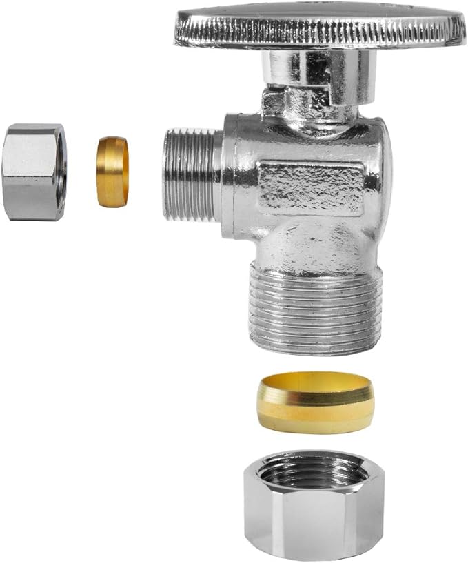 10 Pack GUOFIS Angle Compression Stop Valve, 1/4 Turn Water Shut Off Valve | - Image 6