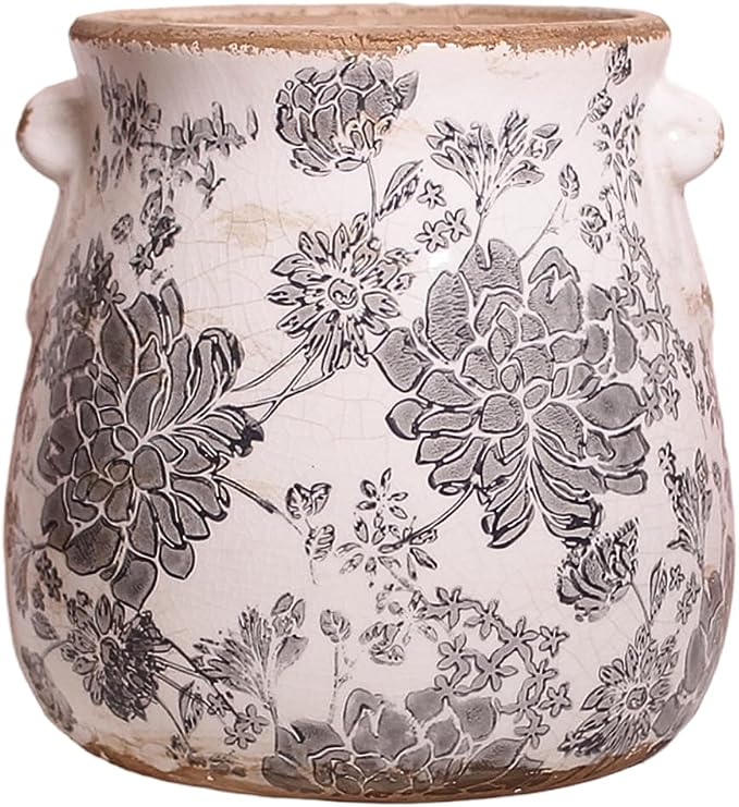 Tuscan Ceramic Planter & Vase, 6.68" Indoor/Outdoor Decorative Plant Pot | by XiaanJiaju