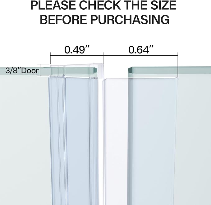 Yecaye 3 Pack 3/8" x 39" Shower Door Side Seal Door, Shower Door Sweep | Shower - Image 6