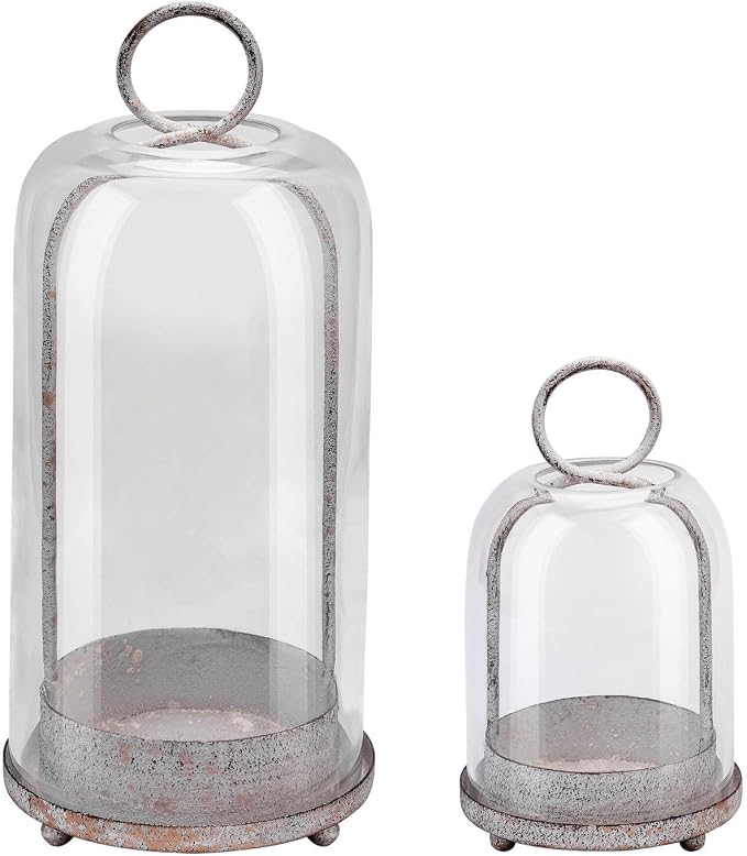 5" & 4" Wide Versatile Metal Candle Holder in Shabby White by Unknown