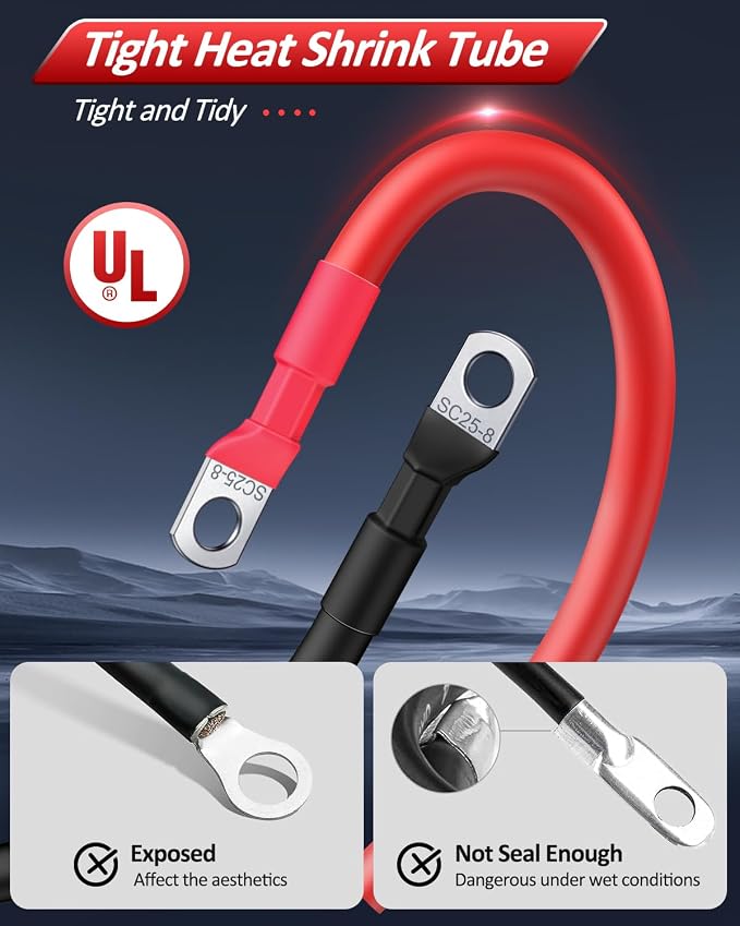 EXTRACTME Power Battery Cable, 6 AWG 12 Inch Flexible Silicone Jumper Cables - Image 3