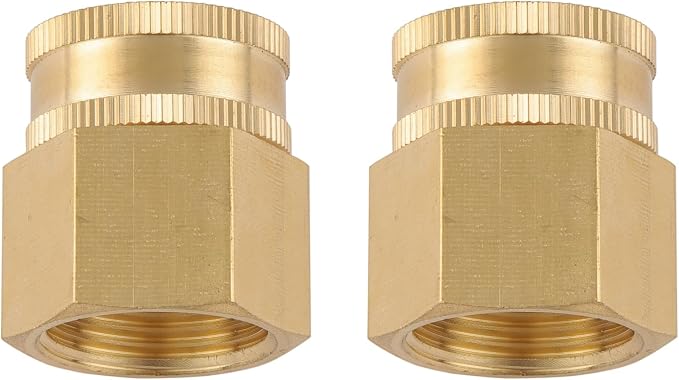 Garden Hose Adapter, 3/4" NPT Female X 3/4" GHT Female Connector | Dual Swivel - Image 5