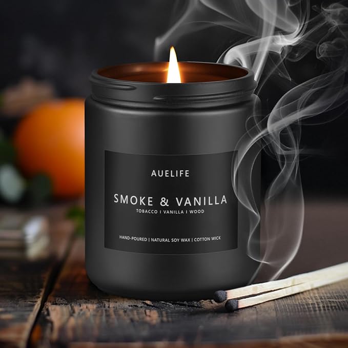 Smoke Vanilla Scented Candle, 7 oz Soy Candle - Image 4