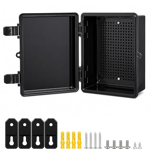 Junction Box IP67 Waterproof Electrical Box Outdoor ABS Plastic Hinged Shell by LeMotech