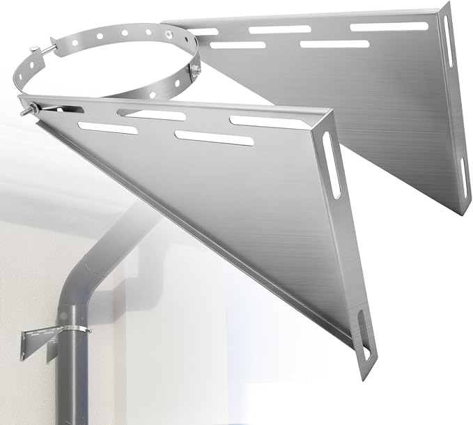 Adjustable 10" Chimney Pipe Wall Support Bracket, Fireplace Pipe Wall Bracket by XSKLBZA