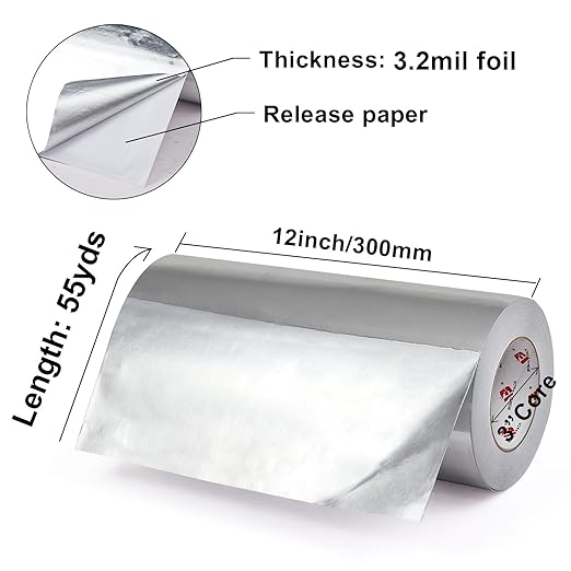 BOMEI PACK Aluminum Foil Tape, Heavy Duty Metal Duct Tape, High Temperature - Image 2