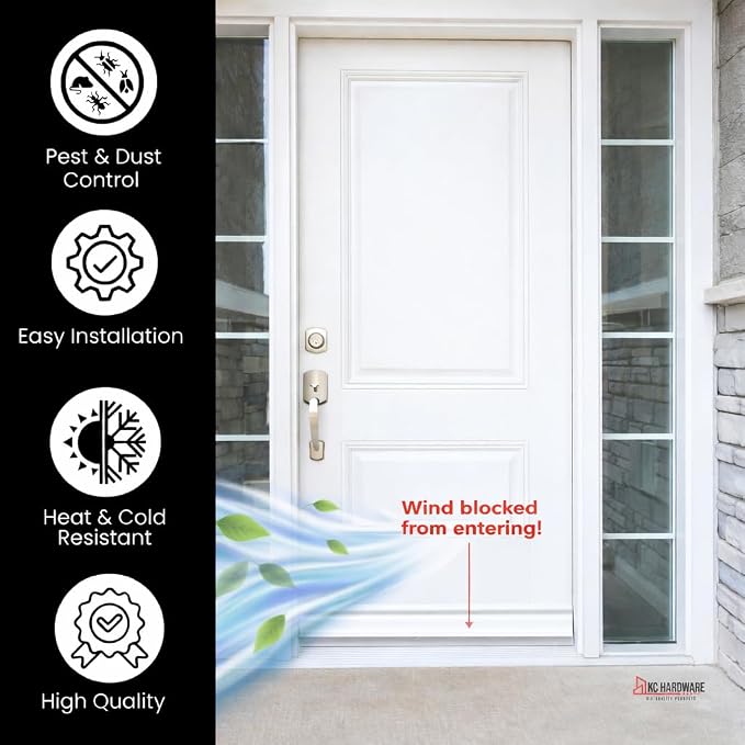 KC Hardware Aluminum U Shaped Door Bottom Sweep - Image 4