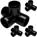 1” 4-Way Tee Furniture Grade PVC Fitting in Black, Made in USA, UV-Resistant by FORMUFIT