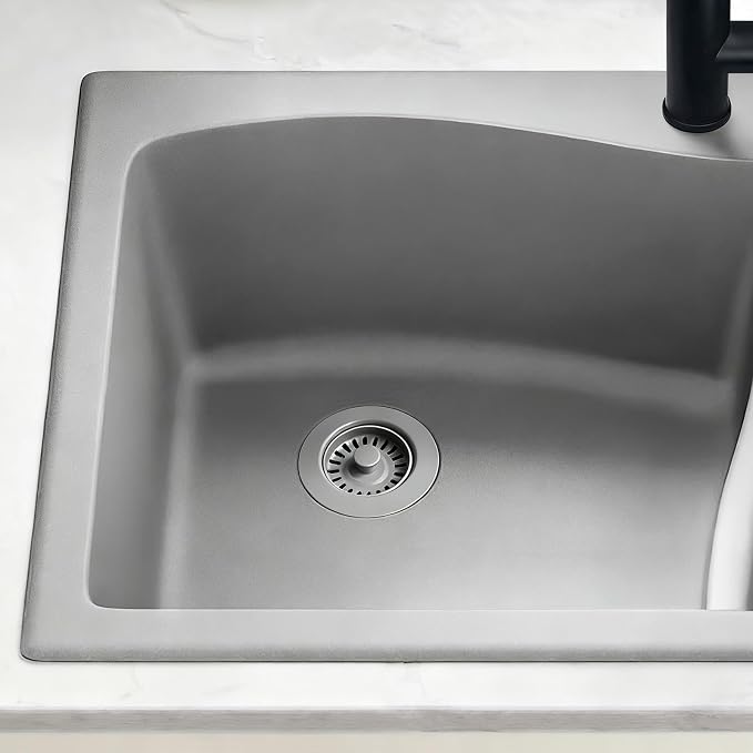 3-1/2 Inch Polymer Slate Gray Sink Drain Assembly - Image 6
