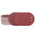 HARFINGTON 100Pcs 5Inch Sanding Disc 8 Hole Hook and Loop Sandpaper Red | by HARFINGTON