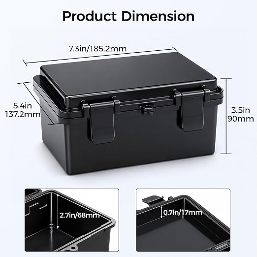 Junction Box IP67 Waterproof Electrical Box Outdoor ABS Plastic Hinged Shell - Image 3